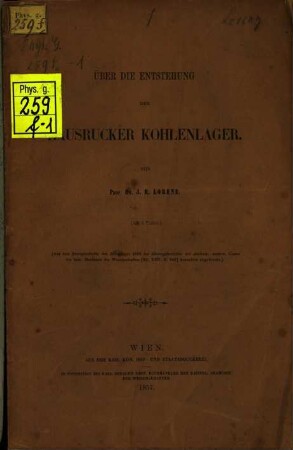 Über die Entstehung der Hausrucker Kohlenlager