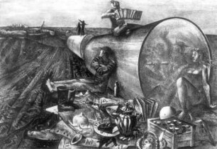 Franke, Erich: Abends an der Drushba-Trasse. Lithografie; 28 x 40 cm. 1976. Chemnitz: Kunstarchiv der Wismut AG 80103170