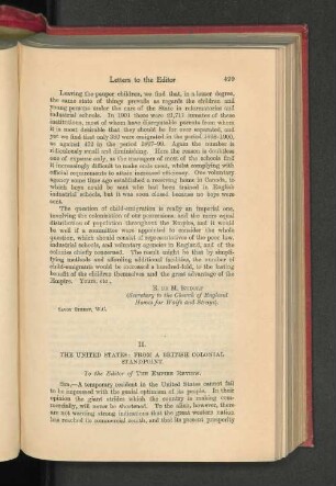 II. The United States: From a British Colonial Standpoint.