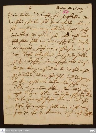 Brief von [Maria Sophia v. Reichenbach] an August Hermann Francke.