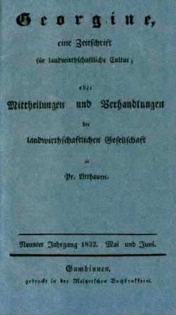 Neunter Jahrgang 1832. Mai und Juni.