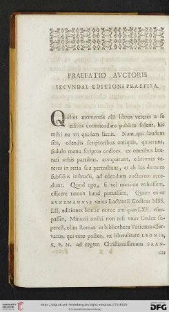Praefatio auctoris. Secundae editioni praefixa