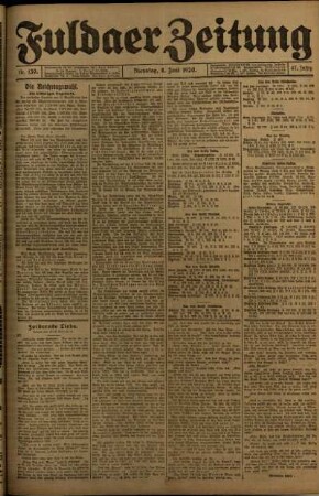 Ausgabe vom Dienstag, den 08. Juni 1920.