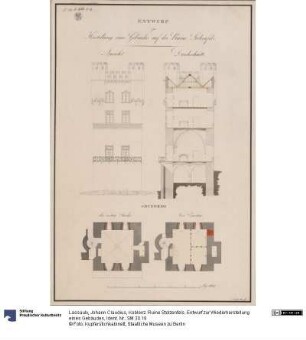 Koblenz. Ruine Stolzenfels. Entwurf zur Wiederherstellung eines Gebäudes