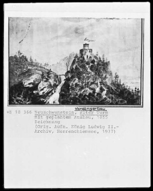 Ruine des alten Schlosses mit geplantem Ausbau