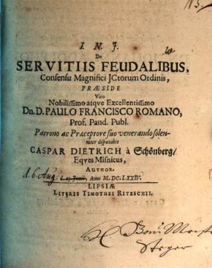 De servitiis feudalibus