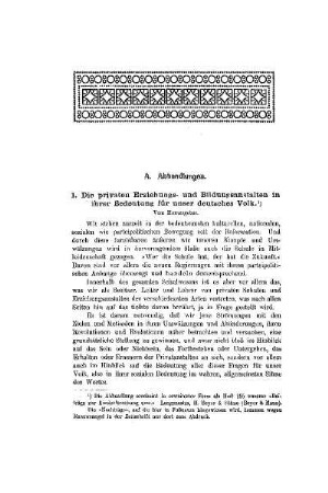 Die privaten Erziehungs- und Bildungsanstalten in ihrer Bedeutung für unser deutsches Volk