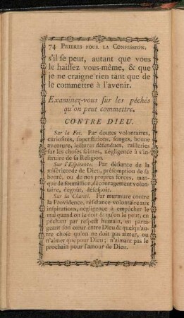 Examen pour la Confession.