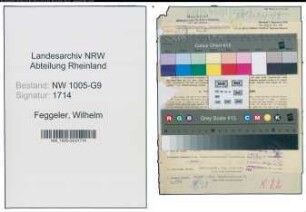 Entnazifizierung Wilhelm Feggeler , geb. 06.04.1901 (Ingenieur)