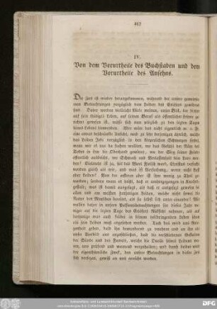 IV. Von dem Vorurtheile des Buchstaben und dem Vorurtheile des Ansehns.