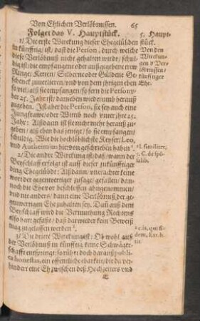 Folget das V. Hauptstück.