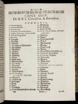 Caput XXXIV. De S. R. I. Comitibus & Baronibus.
