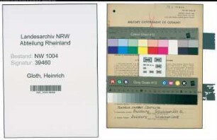 Entnazifizierung Heinrich Gloth , geb. 18.04.1894 (Malermeister)