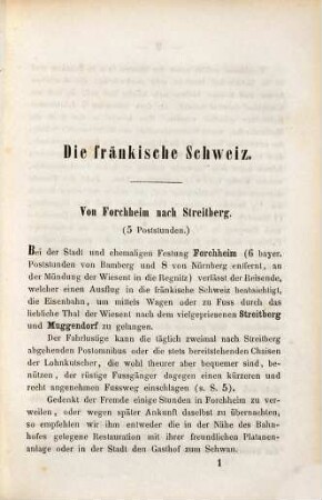 Die Fränkische Schweiz und die Molkenkur-Anstalt zu Streitberg : ein treuer Führer für Reisende und ärztlicher Rathgeber für Kurgäste ; nebst einem naturgeschichtlichen Anhange