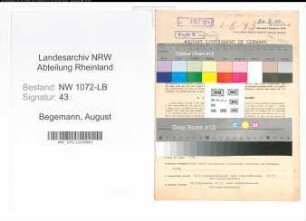 Entnazifizierung August Begemann , geb. 25.09.1896 (Schneidermeister)