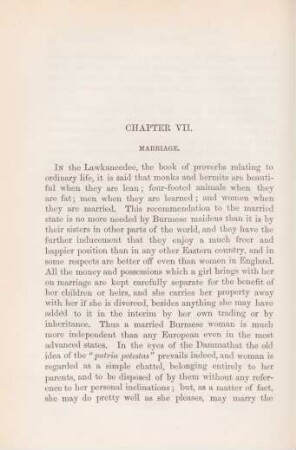 Chapter VII. Marriage