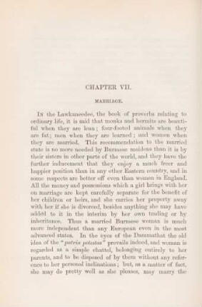 Chapter VII. Marriage