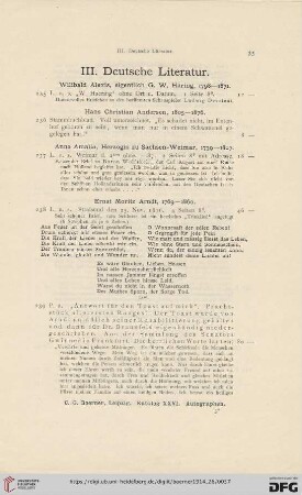 III. Deutsche Literatur (Nr. 235 - 328)