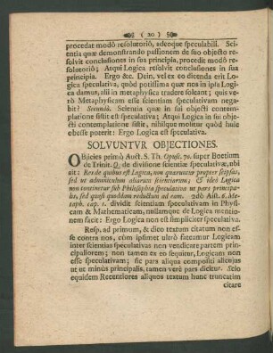 Soluntur Objectiones