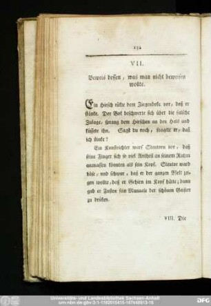 VII. Beweis dessen, was man nicht beweisen wollte.