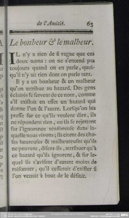 Le bonheur & le malheur