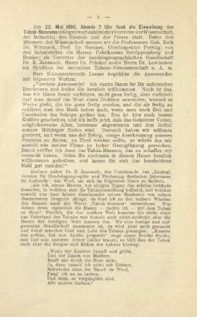 [Einweihung des Tabak-Museums]