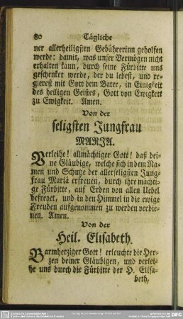 Von der seligsten Jungfrau Maria