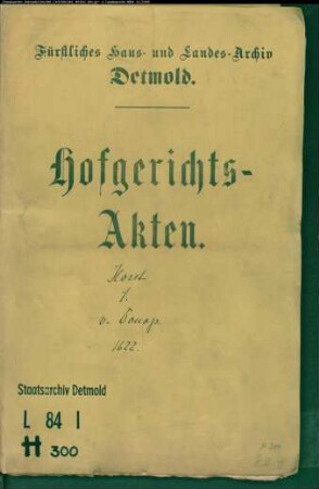 Horst, Lucas gegen Hans Christian von Donop - Schuldforderung