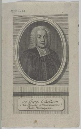 Bildnis des Johann Georg Schelhorn
