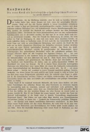 13.1921: Kunstwende : die neue Kunst als soziologisch-psychologisches Problem