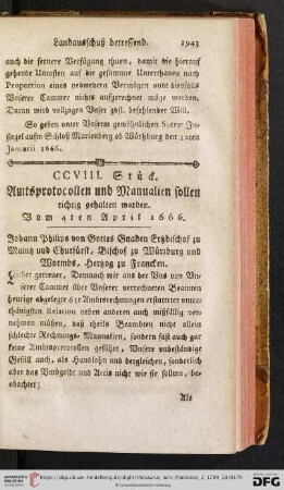 CCVIII. Stueck