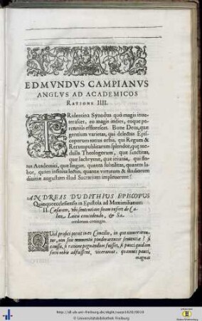 Edmundus Campianus Anglus…