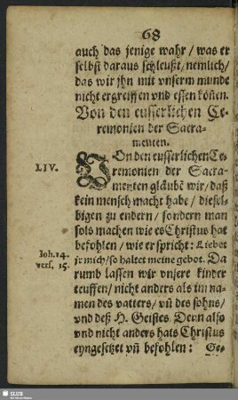 Von den eusserlichen Ceremonien der Sacramenten