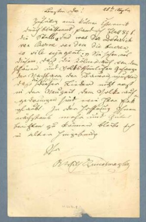 Korrespondenz von Anton Wilhelm Florentin von Zuccalmaglio an Friedrich Wilhelm Arnold