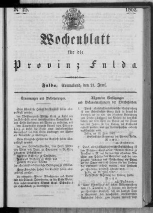 Nr. 25, Ausgabe vom 21. Juni 1862