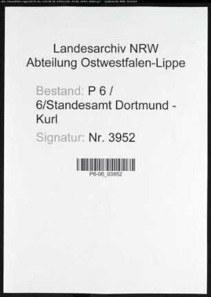 Sterberegister Standesamt Dortmund-Kurl (XV)