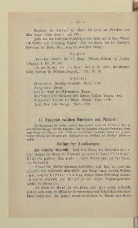 11. Ausgleich zwischen Patriziern und Plebejern