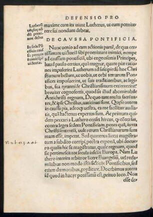 De Caussa Pontificia.