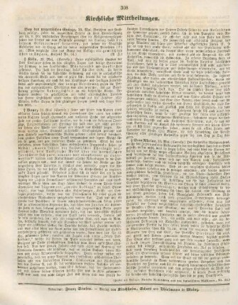 308 Kirchliche Mittheilungen