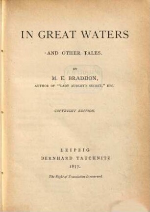 In great waters and other tales