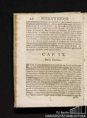Cap. IX Delle cantine