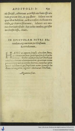 In Epistolam Petri Secundam argumentum.