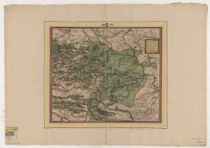 Karte der Grafschaft Mansfeld, ca. 1:150 000, Kupferstich, 1572