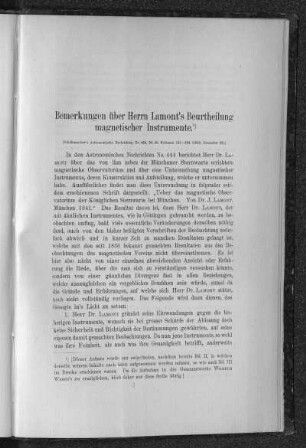 Anhang: Bemerkungen über Herrn Lamont's Beurtheilung magnetischer Instrumente (1842)