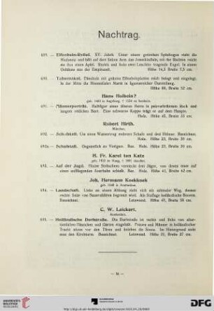 Nachtrag (Nr. 689-695)