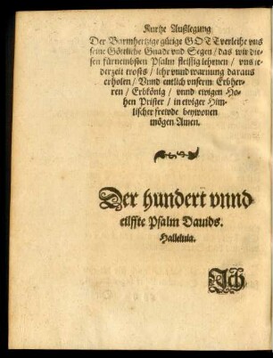 Der hundert unnd eilffte Psalm Davids.