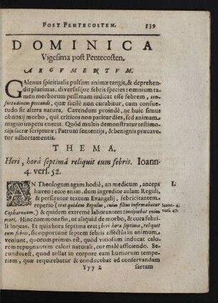 Dominica Vigesima post Pentecosten.