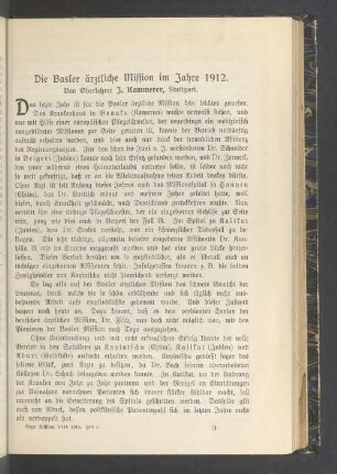 Basler ärztliche Mission im Jahre 1912
