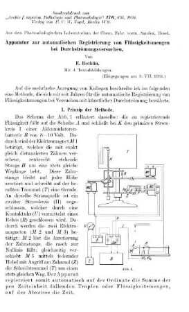 Apparatur zur automatischen Registrierung von Flüssigkeitsmengen bei Durchströmungsversuchen