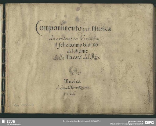 Serenatas. Cantatas - Mus.2455-L-2 : V (4), Coro, orch